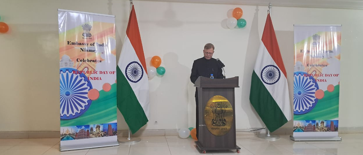 Embassy of India Niamey celebrated 76th Republic Day of India with active participation of diaspora members at its premises