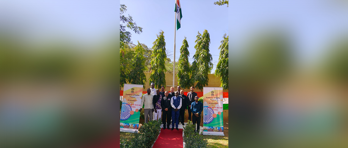 Embassy of India Niamey celebrated 76th Republic Day of India with active participation of diaspora members at its premises