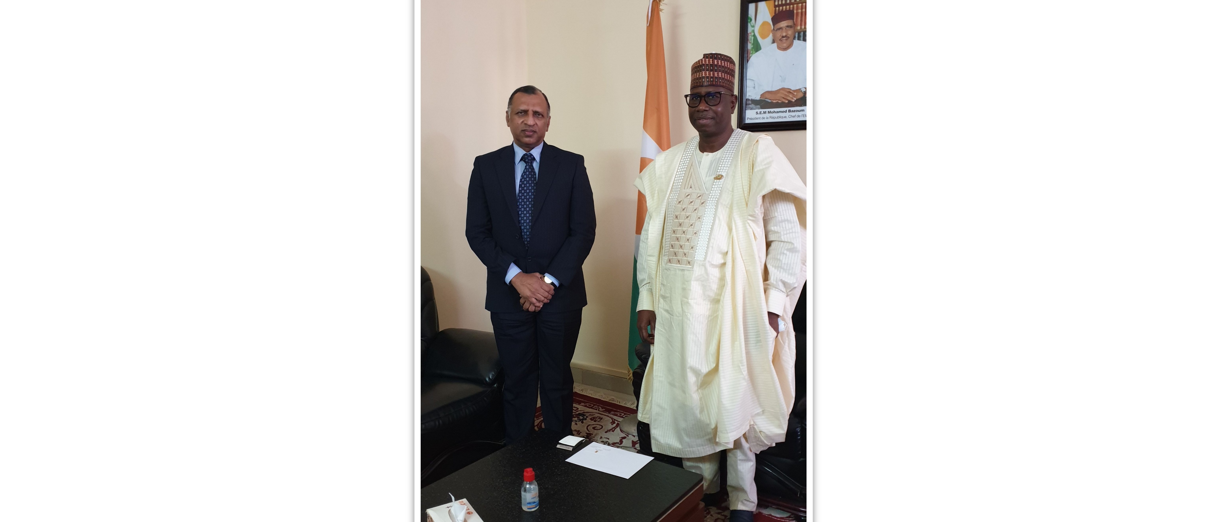  Ambassador Nair with the President of the National Economic, Social and Cultural Council of Niger, Mr.Malam Ligari Mairou
