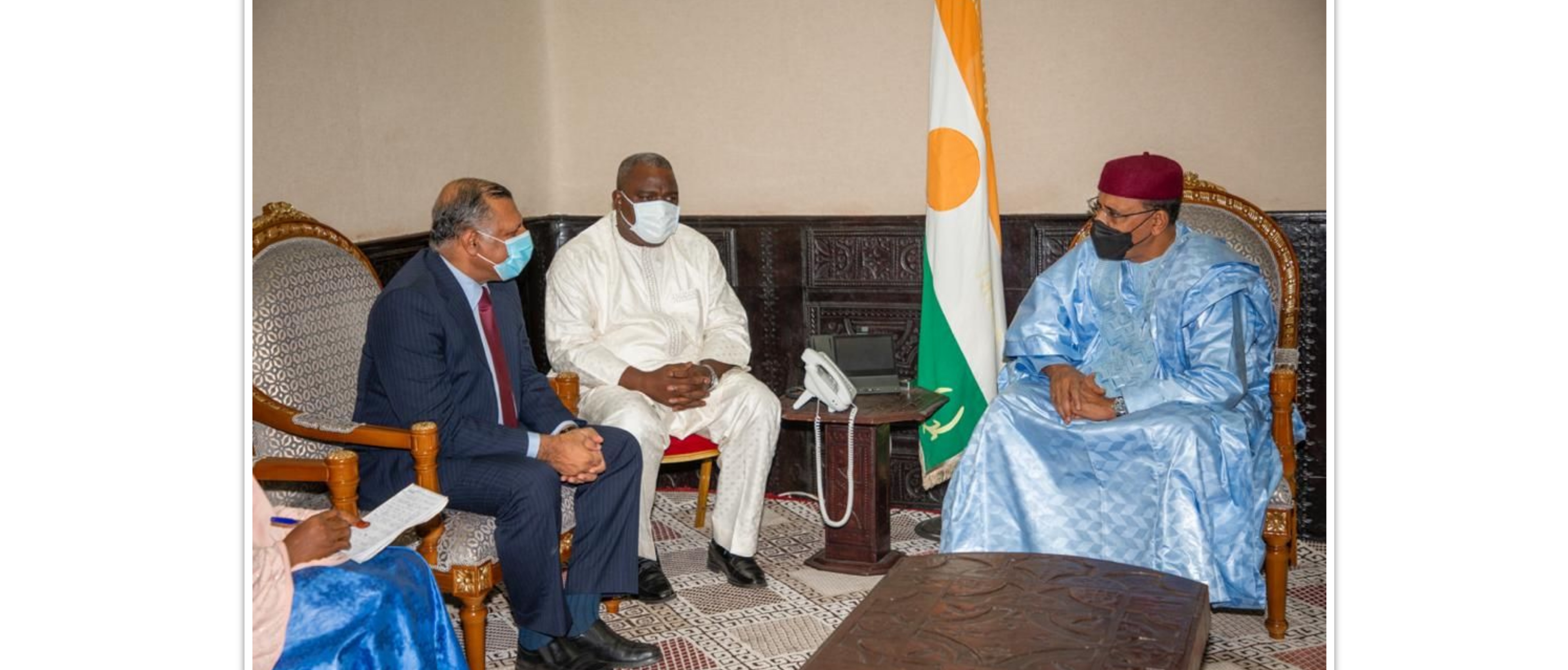  Ambassador Nair with the President of the Republic of Niger, H.E. Mr. Mohamed Bazoum